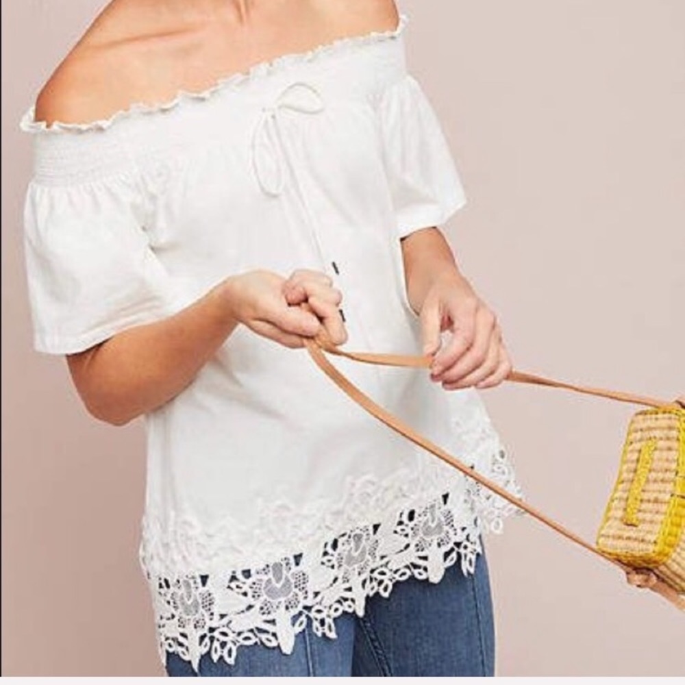 ⚡️NWT⚡️ANTHROPOLOGIE Blue Tassel Pressler Top